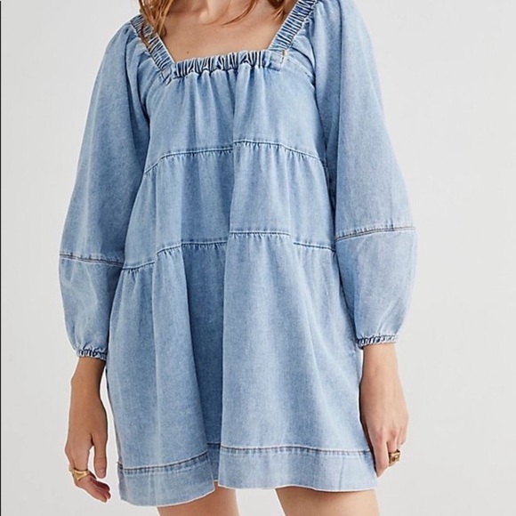 Free People Lou Jean Babydoll Denim 